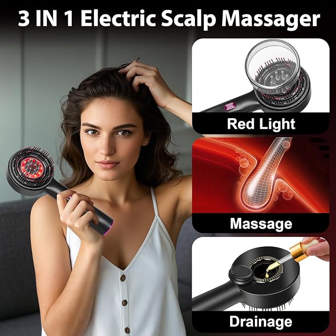 3 in 1 Electric Scalp Massage Comb - Luren Store