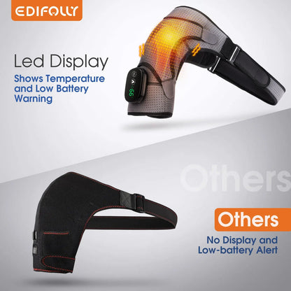 Electric Heating Shoulder Massage Heated Back Shoulder Brace Adjustable Heating Shoulder Massage Belt For Arm Muscle Relaxation - Luren Store