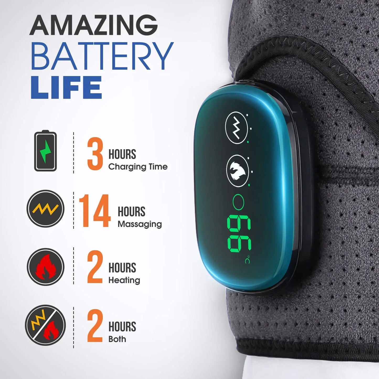 Electric Heating Shoulder Massage Heated Back Shoulder Brace Adjustable Heating Shoulder Massage Belt For Arm Muscle Relaxation - Luren Store
