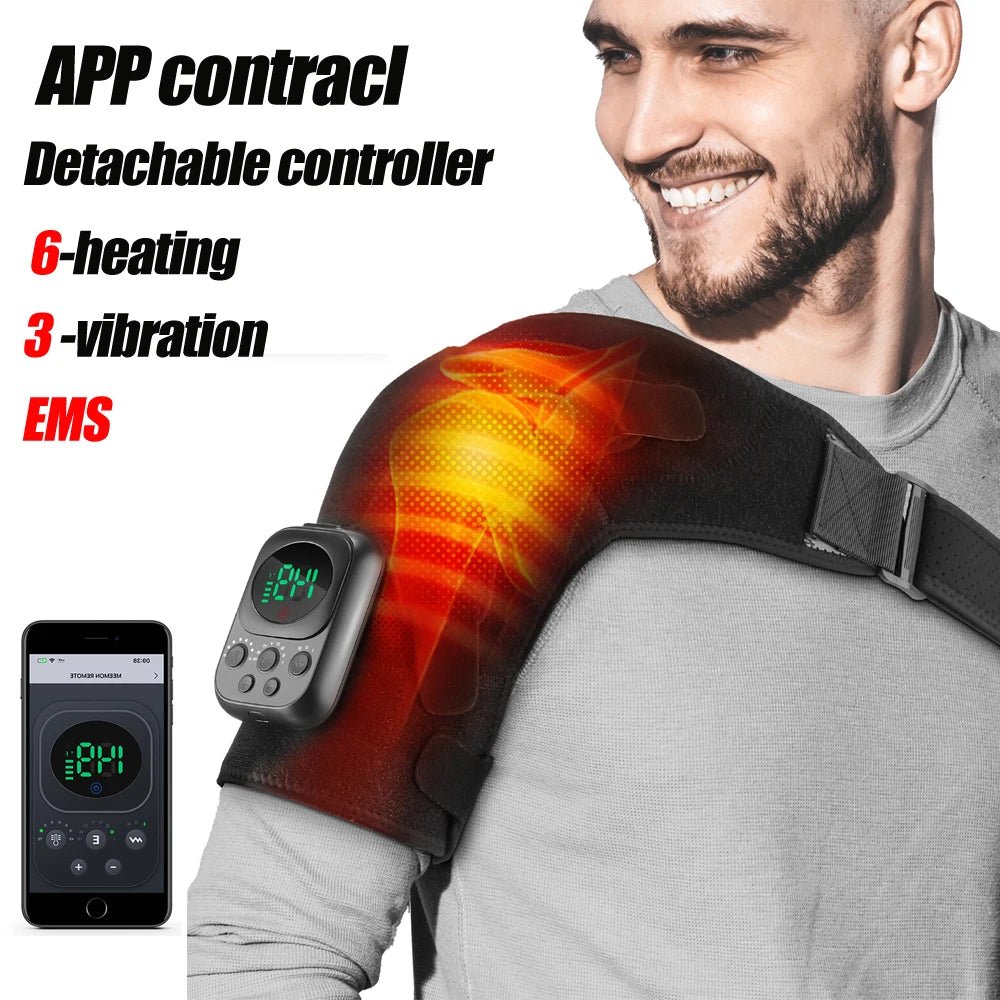 Electric Heating Shoulder Massage Heated Back Shoulder Brace Adjustable Heating Shoulder Massage Belt For Arm Muscle Relaxation - Luren Store