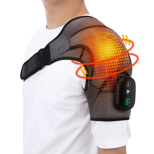 Electric Heating Shoulder Massage Heated Back Shoulder Brace Adjustable Heating Shoulder Massage Belt For Arm Muscle Relaxation - Luren Store