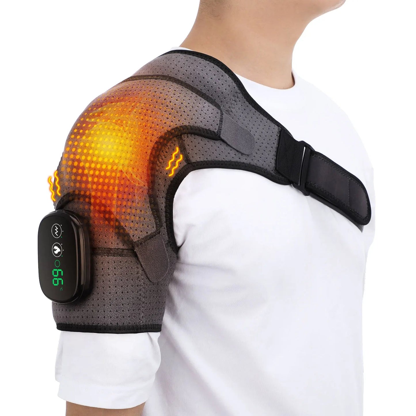 Electric Heating Shoulder Massage Heated Back Shoulder Brace Adjustable Heating Shoulder Massage Belt For Arm Muscle Relaxation - Luren Store