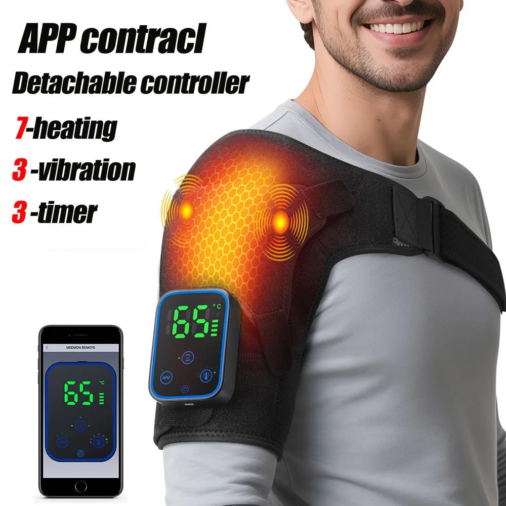 Electric Heating Shoulder Massage Heated Back Shoulder Brace Adjustable Heating Shoulder Massage Belt For Arm Muscle Relaxation - Luren Store