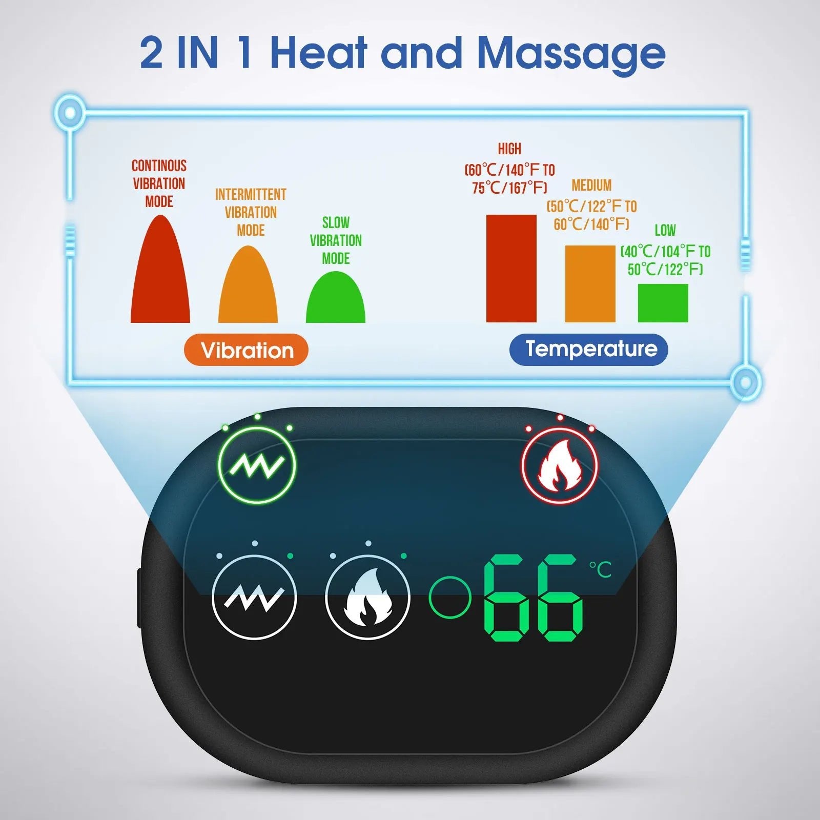 Electric Heating Shoulder Massage Heated Back Shoulder Brace Adjustable Heating Shoulder Massage Belt For Arm Muscle Relaxation - Luren Store