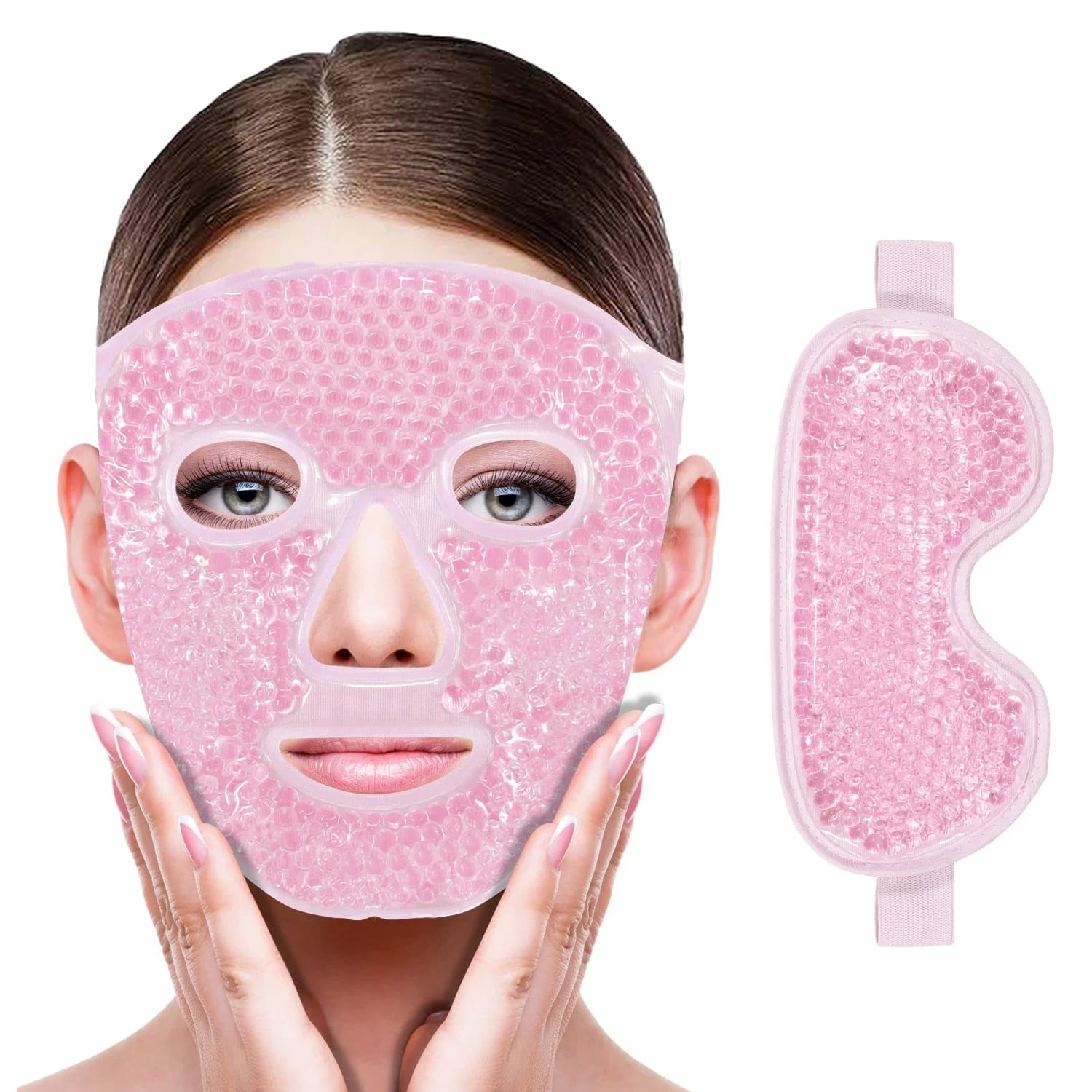 Gel Cooling Ice Face Eye Mask Facial Mask Hot Cold Compress Pack Gel Beads Cold Face Eye Mask Ice Pack,Compress Sleeping FaceSPA - Luren Store