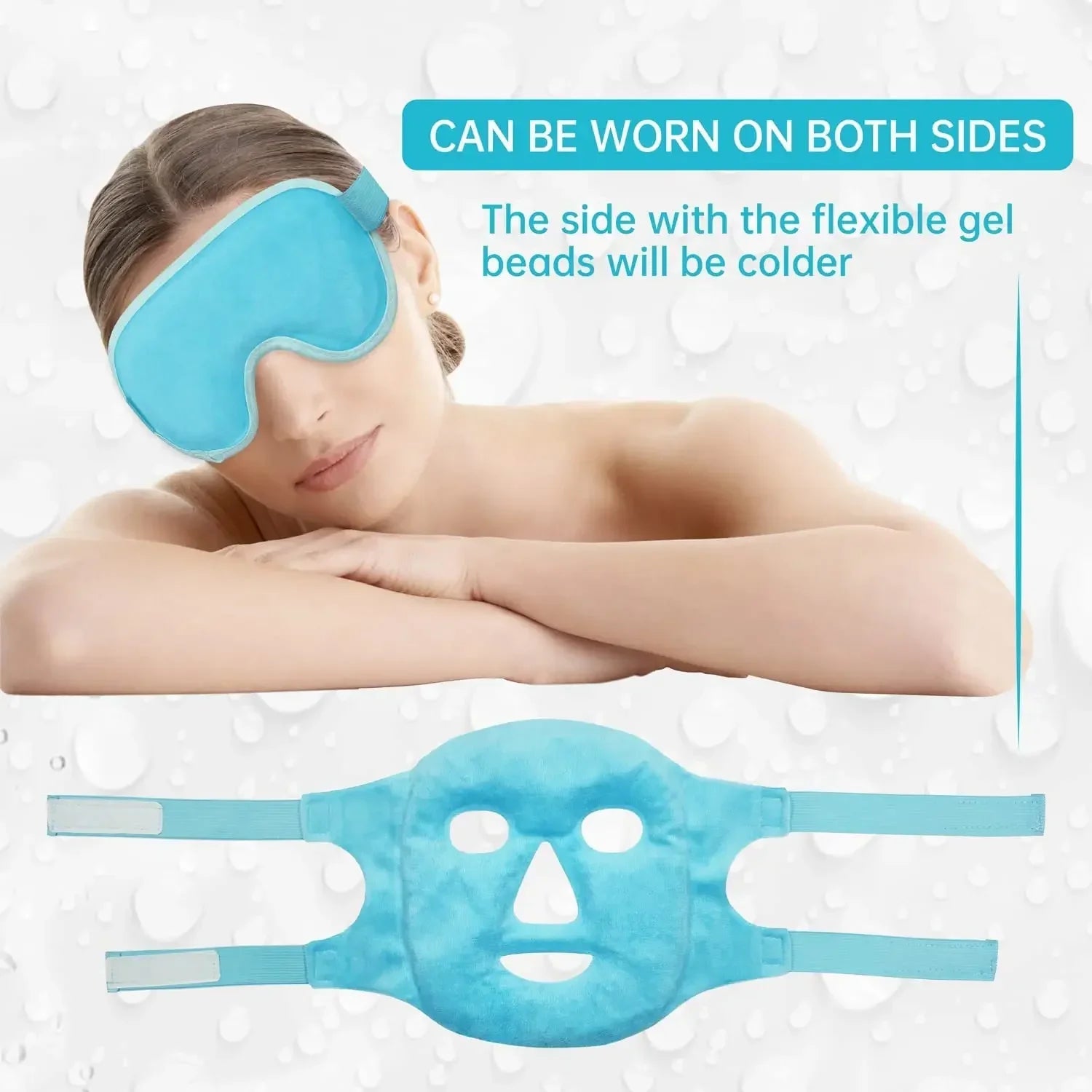 Gel Cooling Ice Face Eye Mask Facial Mask Hot Cold Compress Pack Gel Beads Cold Face Eye Mask Ice Pack,Compress Sleeping FaceSPA - Luren Store