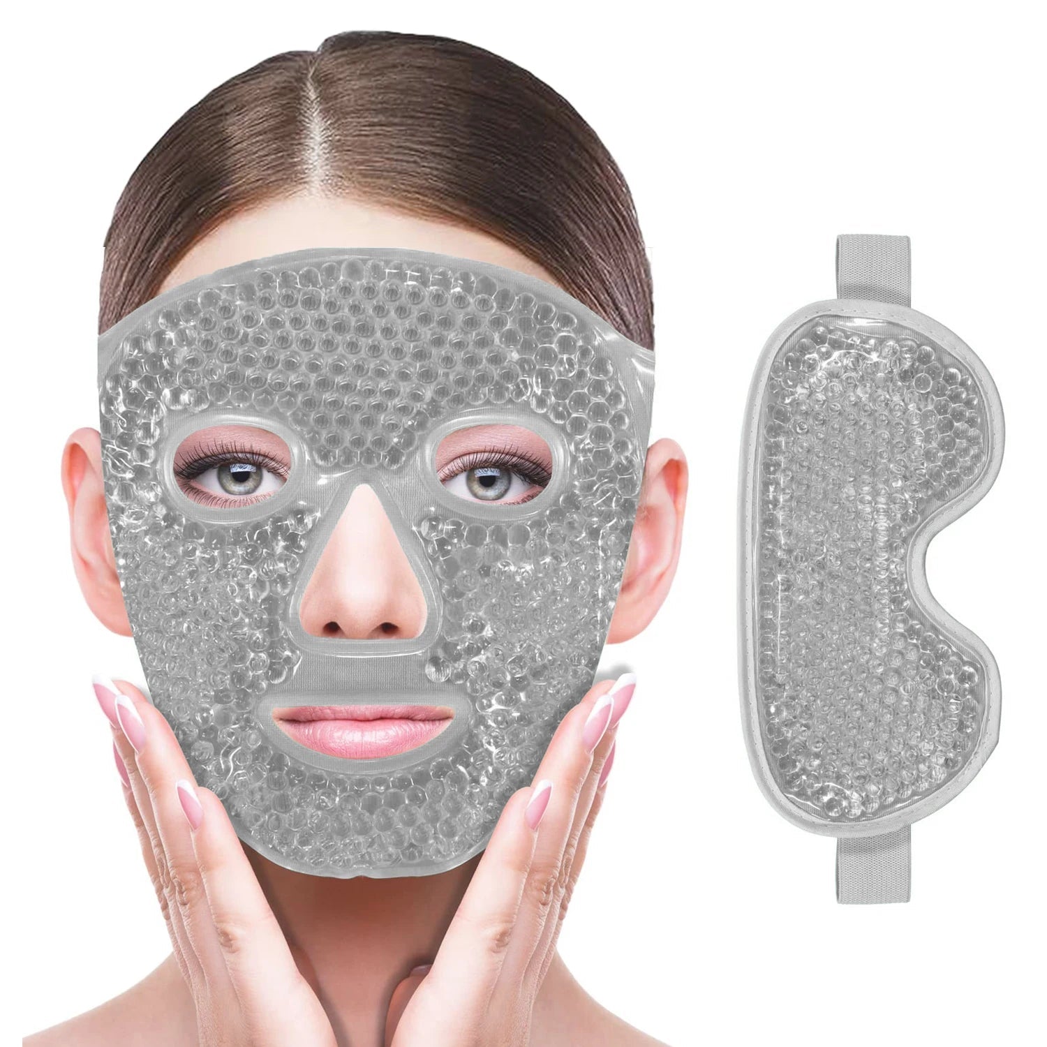 Gel Cooling Ice Face Eye Mask Facial Mask Hot Cold Compress Pack Gel Beads Cold Face Eye Mask Ice Pack,Compress Sleeping FaceSPA - Luren Store