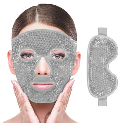 Gel Cooling Ice Face Eye Mask Facial Mask Hot Cold Compress Pack Gel Beads Cold Face Eye Mask Ice Pack,Compress Sleeping FaceSPA - Luren Store