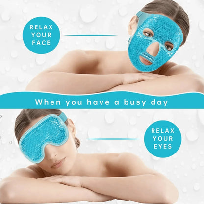 Gel Cooling Ice Face Eye Mask Facial Mask Hot Cold Compress Pack Gel Beads Cold Face Eye Mask Ice Pack,Compress Sleeping FaceSPA - Luren Store