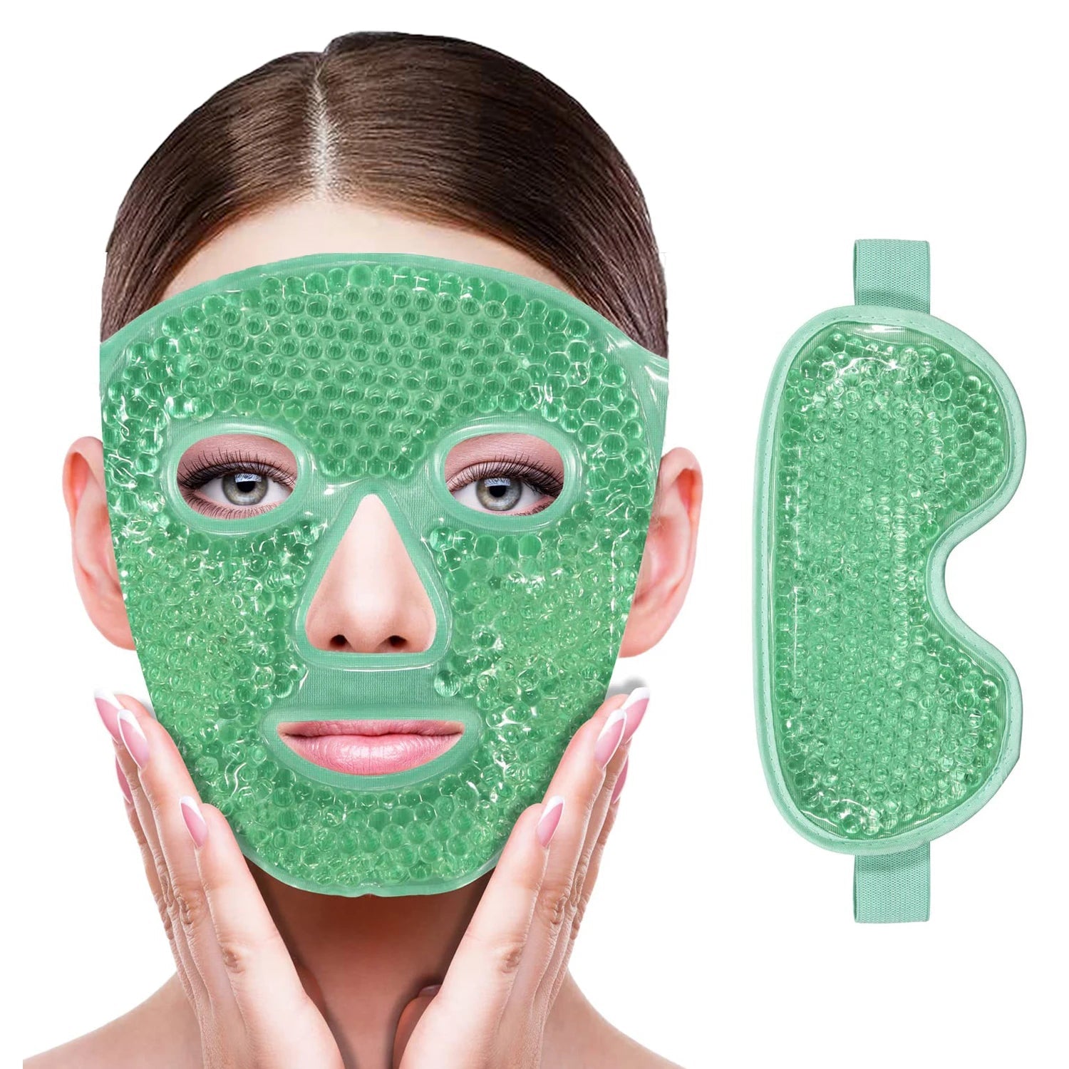 Gel Cooling Ice Face Eye Mask Facial Mask Hot Cold Compress Pack Gel Beads Cold Face Eye Mask Ice Pack,Compress Sleeping FaceSPA - Luren Store