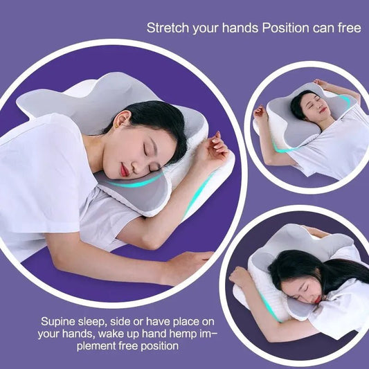 Memory cotton butterfly shaped pillow Slow rebound cow horn pillow Cervical pillow - Luren Store