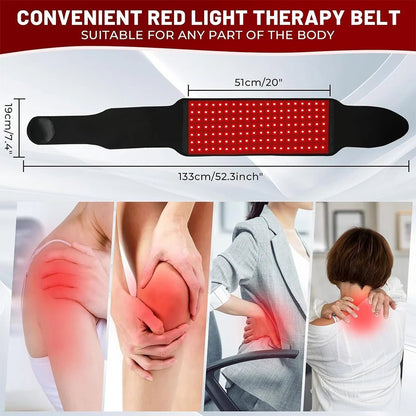 NEW 140PCS LED Red Light Therapy Belt Infrared Light Therapy Wrap660nm&850nm for Body with Timer Back Shoulder Waist Pain Relief - Luren Store