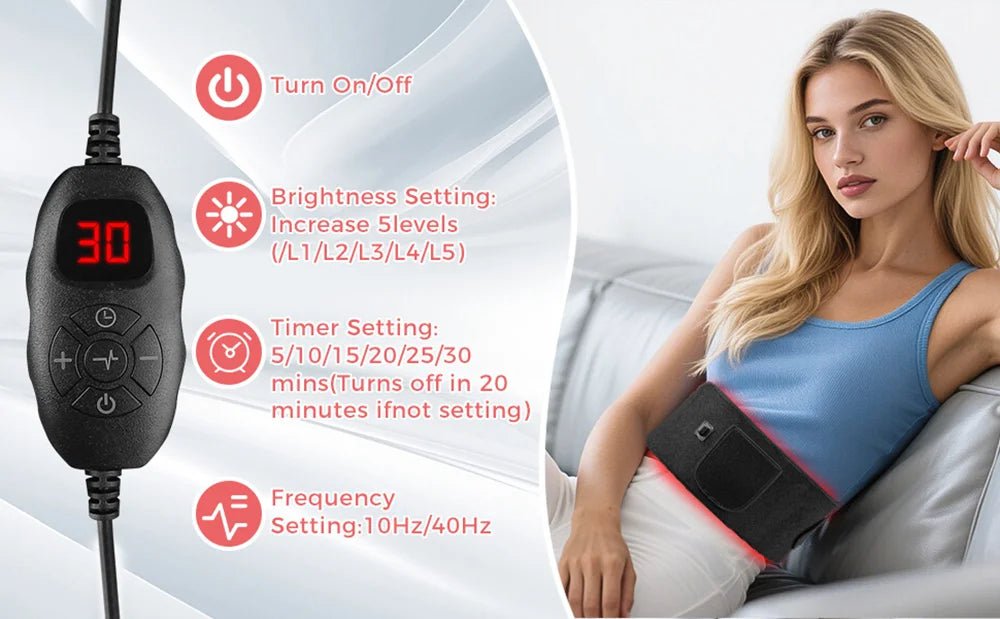 NEW 140PCS LED Red Light Therapy Belt Infrared Light Therapy Wrap660nm&850nm for Body with Timer Back Shoulder Waist Pain Relief - Luren Store