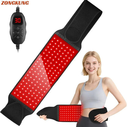 NEW 140PCS LED Red Light Therapy Belt Infrared Light Therapy Wrap660nm&850nm for Body with Timer Back Shoulder Waist Pain Relief - Luren Store