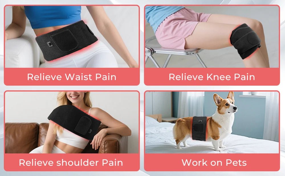 NEW 140PCS LED Red Light Therapy Belt Infrared Light Therapy Wrap660nm&850nm for Body with Timer Back Shoulder Waist Pain Relief - Luren Store