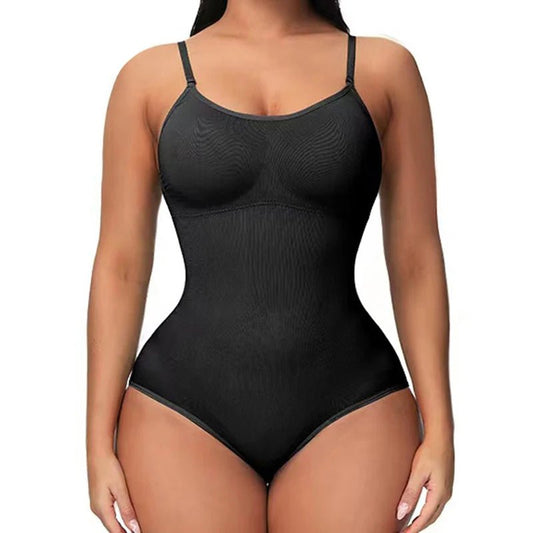 V Neck Spaghetti Strap Bodysuits Compression Body Suits Open Crotch Shapewear Slimming Body Shaper Smooth Out Bodysuit - Luren Store
