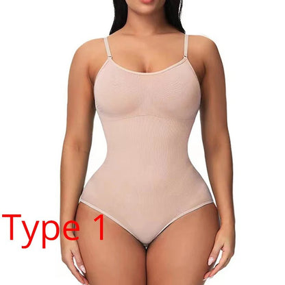 V Neck Spaghetti Strap Bodysuits Compression Body Suits Open Crotch Shapewear Slimming Body Shaper Smooth Out Bodysuit - Luren Store